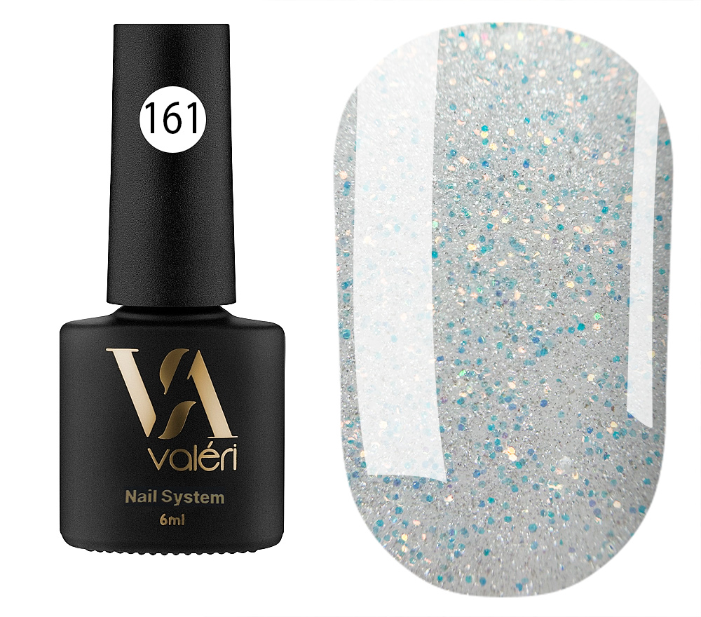 Valeri Gelpolish #161 "White Glitter" 6 ml