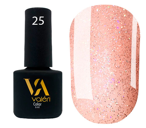 Valeri Gelpolish #025 "Beige Peach Holographic" 6 ml