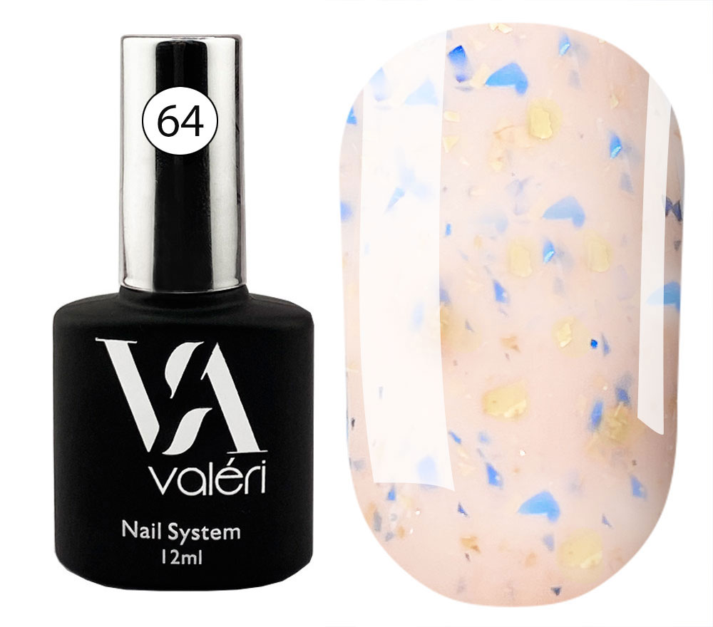 Valeri "BIAB" French Base #64 "Beige Blue Yellow Foil" 12 ml
