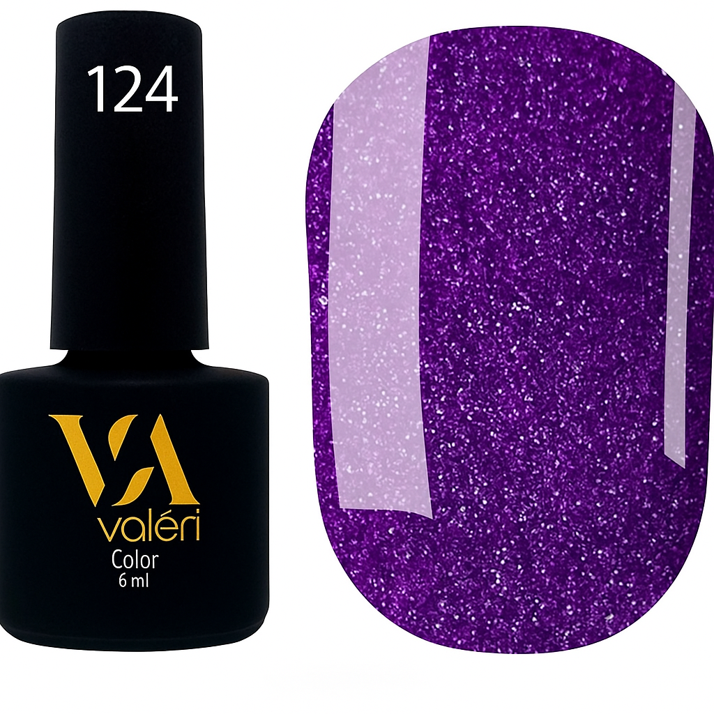 Valeri Gelpolish #124 "Shimmer Violet" 6 ml
