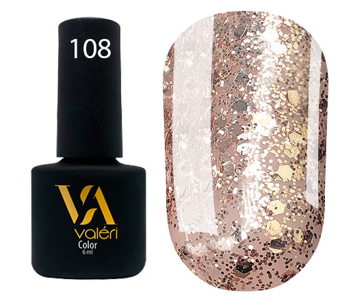Valeri Gelpolish #108 "Light Bronze Glitter" 6 ml