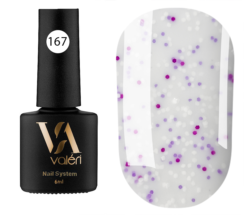 Valeri Gelpolish #167 "White Pink Dot Effect" 6 ml