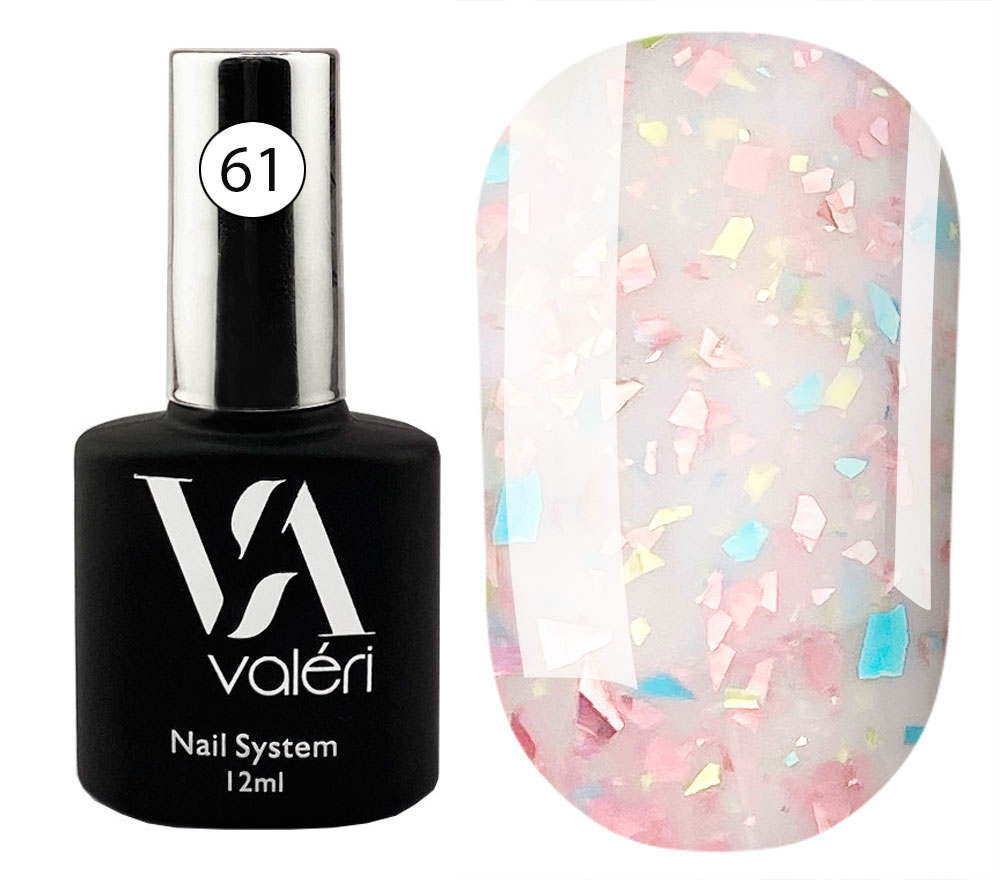 Valeri "BIAB" French Base #61 "Pale Pink Gold Blue Foil" 12 ml